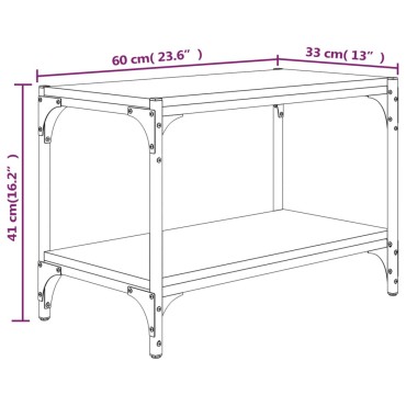 vidaXL Έπιπλο Τηλεόρασης Μαύρο 60x33x41cm Επεξεργασμένο Ξύλο & Ατσάλι