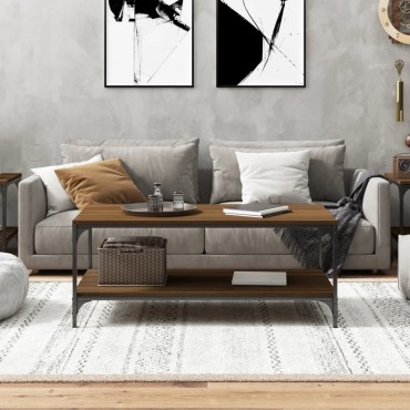 vidaXL Τραπεζάκι Σαλονιού Καφέ Δρυς100x50x40cm Επεξεργασμένο Ξύλο 1 τεμ.