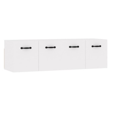 vidaXL Ντουλάπια Τοίχου 2 τεμ. Γυαλ. Λευκό 80x36,5x35cm Επεξ. Ξύλο