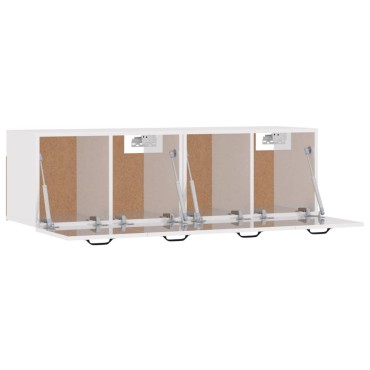 vidaXL Ντουλάπια Τοίχου 2 τεμ. Γυαλ. Λευκό 80x36,5x35cm Επεξ. Ξύλο