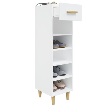 vidaXL Παπουτσοθήκη Γυαλιστερό Λευκό 30x35x105cm Επεξεργασμένο Ξύλο