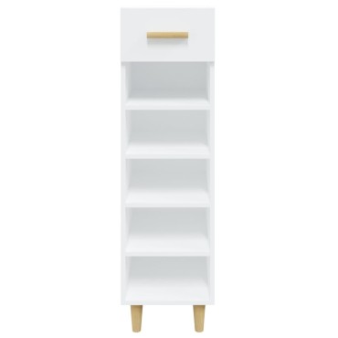 vidaXL Παπουτσοθήκη Γυαλιστερό Λευκό 30x35x105cm Επεξεργασμένο Ξύλο