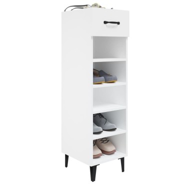 vidaXL Παπουτσοθήκη Γυαλιστερό Λευκό 30x35x105cm Επεξεργασμένο Ξύλο