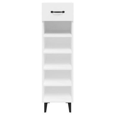 vidaXL Παπουτσοθήκη Γυαλιστερό Λευκό 30x35x105cm Επεξεργασμένο Ξύλο