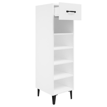 vidaXL Παπουτσοθήκη Γυαλιστερό Λευκό 30x35x105cm Επεξεργασμένο Ξύλο