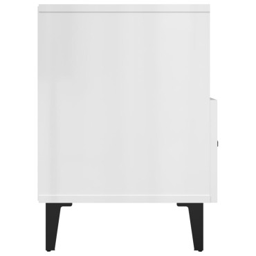 vidaXL Έπιπλο Τηλεόρασης Γυαλ. Λευκό 80x36x50cm Επεξεργασμένο Ξύλο