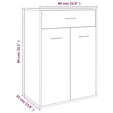 vidaXL Παπουτσοθήκη Καπνιστή Δρυς 60x35x84cm από Επεξεργασμένο Ξύλο