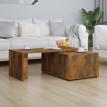 vidaXL Τραπεζάκι Σαλονιού Καπνιστή Δρυς 150x50x35cm Επεξεργ. Ξύλο 1 τεμ.