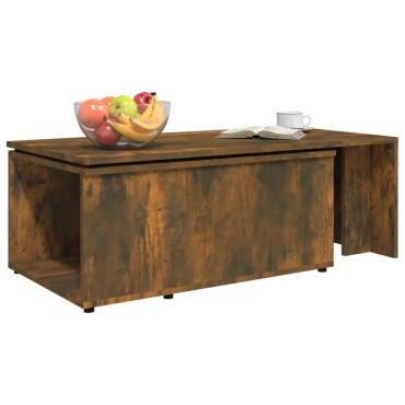 vidaXL Τραπεζάκι Σαλονιού Καπνιστή Δρυς 150x50x35cm Επεξεργ. Ξύλο 1 τεμ.