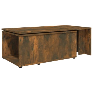 vidaXL Τραπεζάκι Σαλονιού Καπνιστή Δρυς 150x50x35cm Επεξεργ. Ξύλο 1 τεμ.