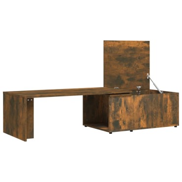 vidaXL Τραπεζάκι Σαλονιού Καπνιστή Δρυς 150x50x35cm Επεξεργ. Ξύλο 1 τεμ.