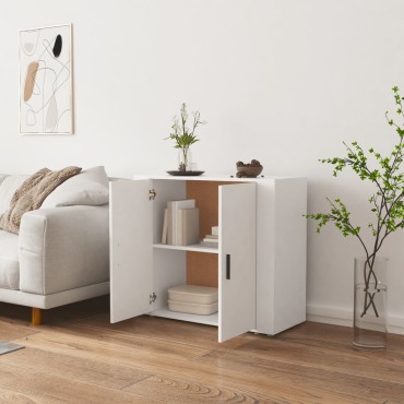 vidaXL Ντουλάπι Λευκό 80x33x70cm από Επεξεργασμένο Ξύλο 1 τεμ.