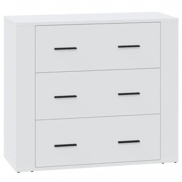 vidaXL Συρταριέρα Λευκή 80x33x70cm από Επεξεργασμένο Ξύλο 1 τεμ.
