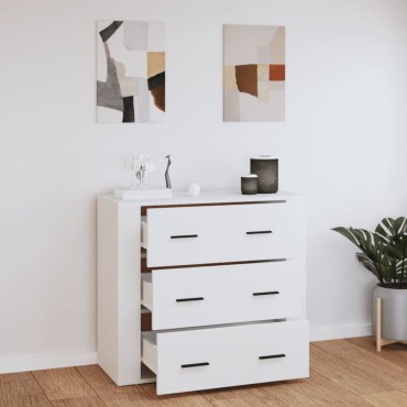 vidaXL Συρταριέρα Λευκή 80x33x70cm από Επεξεργασμένο Ξύλο 1 τεμ.