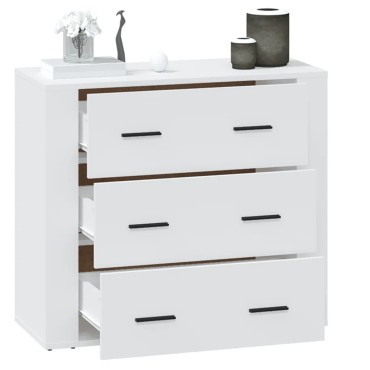vidaXL Συρταριέρα Λευκή 80x33x70cm από Επεξεργασμένο Ξύλο 1 τεμ.