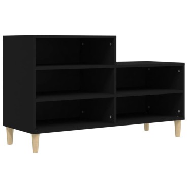 vidaXL Παπουτσοθήκη Μαύρο 102x36x60cm από Επεξεργασμένο Ξύλο