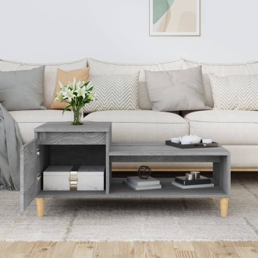vidaXL Τραπεζάκι Σαλονιού Γκρι Sonoma 100x50x45cm Επεξεργασμένο Ξύλο 1 τεμ.