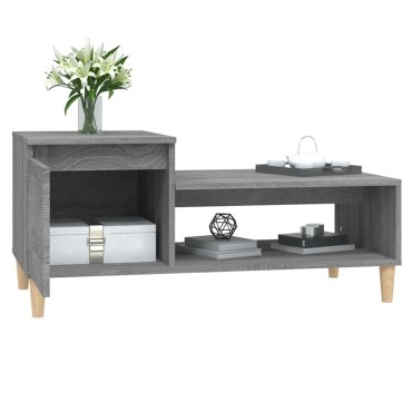 vidaXL Τραπεζάκι Σαλονιού Γκρι Sonoma 100x50x45cm Επεξεργασμένο Ξύλο 1 τεμ.