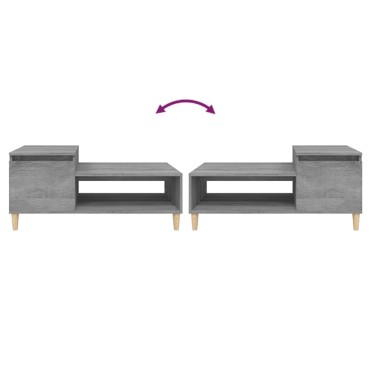vidaXL Τραπεζάκι Σαλονιού Γκρι Sonoma 100x50x45cm Επεξεργασμένο Ξύλο 1 τεμ.