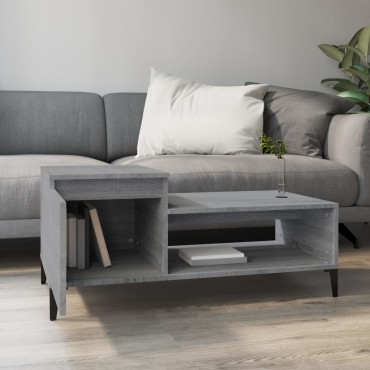 vidaXL Τραπεζάκι Σαλονιού Γκρι Sonoma 100x50x45cm Επεξεργασμένο Ξύλο 1 τεμ.