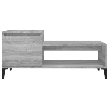 vidaXL Τραπεζάκι Σαλονιού Γκρι Sonoma 100x50x45cm Επεξεργασμένο Ξύλο 1 τεμ.
