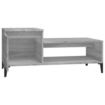 vidaXL Τραπεζάκι Σαλονιού Γκρι Sonoma 100x50x45cm Επεξεργασμένο Ξύλο 1 τεμ.