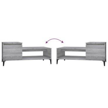 vidaXL Τραπεζάκι Σαλονιού Γκρι Sonoma 100x50x45cm Επεξεργασμένο Ξύλο 1 τεμ.