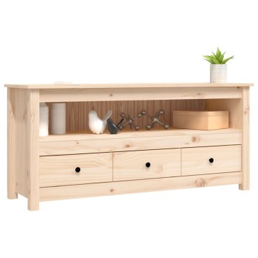 vidaXL Έπιπλο Τηλεόρασης 114x35x52cm από Μασίφ Ξύλο Πεύκου