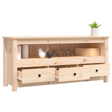 vidaXL Έπιπλο Τηλεόρασης 114x35x52cm από Μασίφ Ξύλο Πεύκου