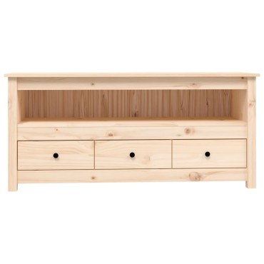 vidaXL Έπιπλο Τηλεόρασης 114x35x52cm από Μασίφ Ξύλο Πεύκου