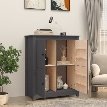 vidaXL Ντουλάπι Γκρι 83x41,5x100cm από Μασίφ Ξύλο Πεύκου 1 τεμ.