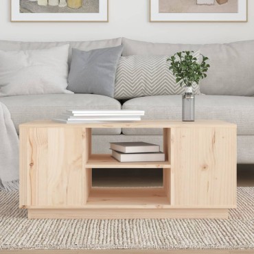 vidaXL Τραπεζάκι Σαλονιού Γκρι 90x49x40,5cm Μασίφ Ξύλο Πεύκου 1 τεμ.
