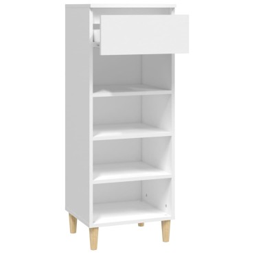 vidaXL Παπουτσοθήκη Λευκή 40x36x105cm από Επεξεργασμένο Ξύλο