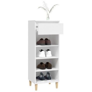 vidaXL Παπουτσοθήκη Λευκή 40x36x105cm από Επεξεργασμένο Ξύλο