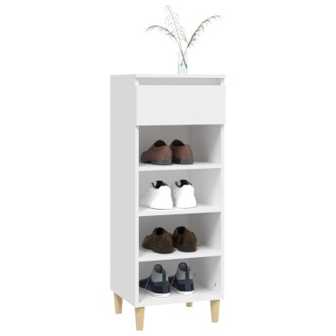 vidaXL Παπουτσοθήκη Λευκή 40x36x105cm από Επεξεργασμένο Ξύλο