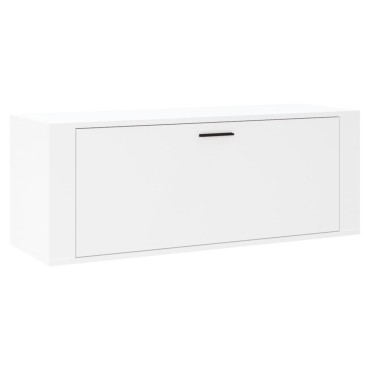 vidaXL Παπουτσοθήκη Επιτοίχια Λευκή 100x35x38cm Επεξεργασμένο Ξύλο
