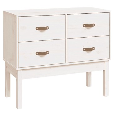 vidaXL Ντουλάπι Κονσόλα Λευκό 90x40x78cm από Μασίφ Ξύλο Πεύκου 1 τεμ.