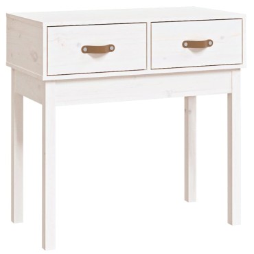 vidaXL Τραπέζι Κονσόλα Λευκό 76,5x40x75cm από Μασίφ Ξύλο Πεύκου 1 τεμ.