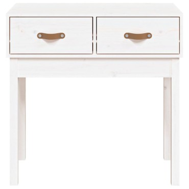 vidaXL Τραπέζι Κονσόλα Λευκό 76,5x40x75cm από Μασίφ Ξύλο Πεύκου 1 τεμ.