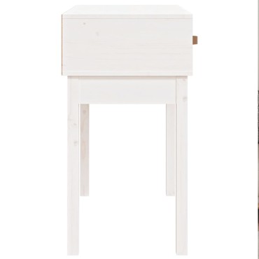 vidaXL Τραπέζι Κονσόλα Λευκό 76,5x40x75cm από Μασίφ Ξύλο Πεύκου 1 τεμ.