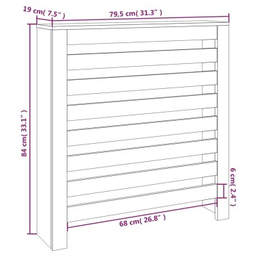 vidaXL Κάλυμμα Καλοριφέρ 79,5 x 19 x 84 εκ. από Μασίφ Ξύλο Πεύκου