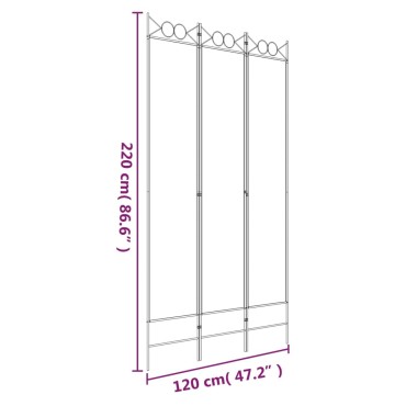 vidaXL Διαχωριστικό Δωματίου με 3 Πάνελ Λευκό 120x220cm Υφασμάτινο 1 τεμ.