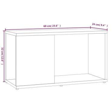 vidaXL Έπιπλο Τηλεόρασης Γκρι Sonoma 60x24x32cm Επεξεργασμένο Ξύλο