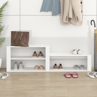vidaXL Παπουτσοθήκη Λευκή 150x35x45cm από Επεξεργασμένο Ξύλο