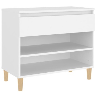 vidaXL Παπουτσοθήκη Λευκή 70x36x60cm από Επεξεργασμένο Ξύλο
