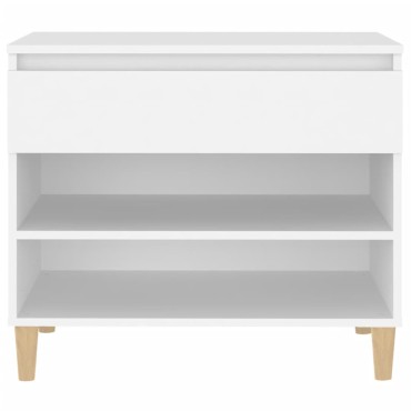 vidaXL Παπουτσοθήκη Λευκή 70x36x60cm από Επεξεργασμένο Ξύλο