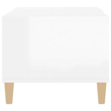 vidaXL Τραπεζάκι Σαλονιού Γυαλ. Λευκό 89,5x50x40cm Επεξεργ. Ξύλο 1 τεμ.