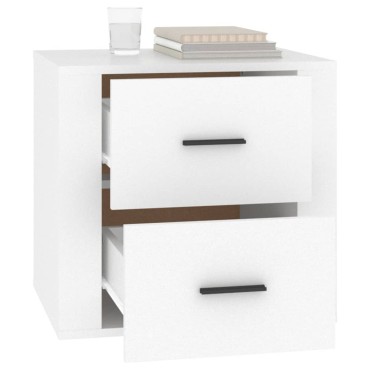 vidaXL Κομοδίνο Λευκό 50x39x47cm 1 τεμ.