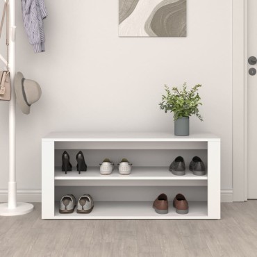 vidaXL Παπουτσοθήκη Λευκή 100x35x45cm από Επεξεργασμένο Ξύλο