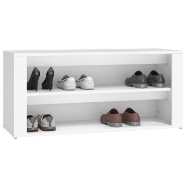vidaXL Παπουτσοθήκη Λευκή 100x35x45cm από Επεξεργασμένο Ξύλο